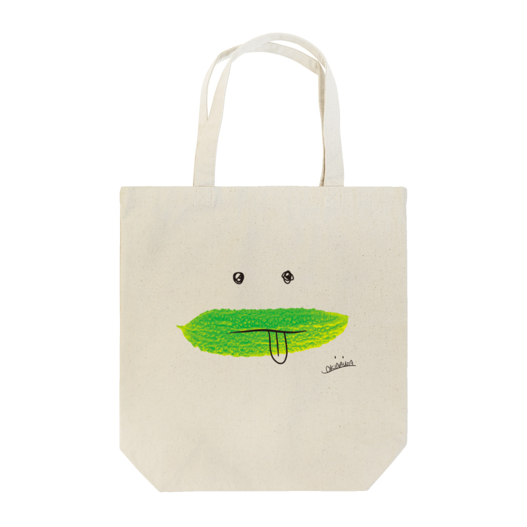 4kakeクリエイティブワーク SUZURI SHOPのあっかんべーゴーヤーOKINAWA Tote Bag