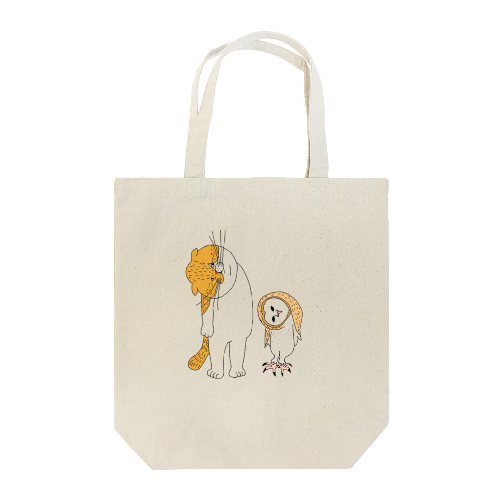 shimeji_omuのネコとメンフクロウ Tote Bag