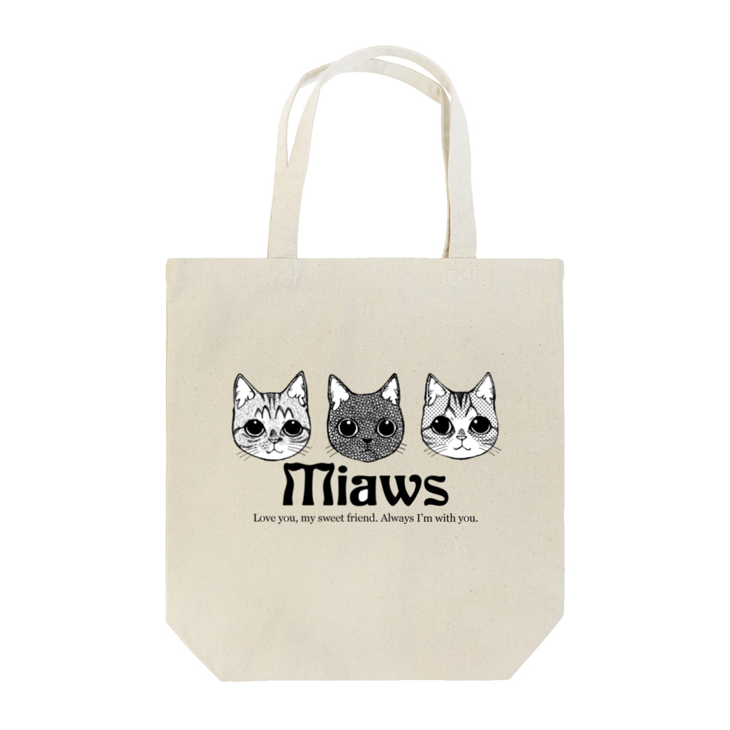 Miaws Shopの3にゃんず その2 トートバッグ