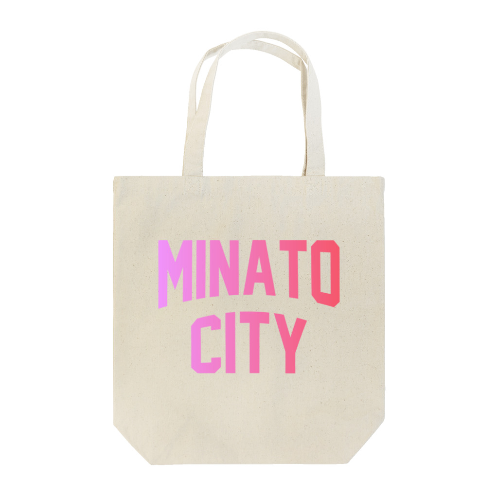 JIMOTOE Wear Local Japanの港区 MINATO CITY ロゴピンク Tote Bag