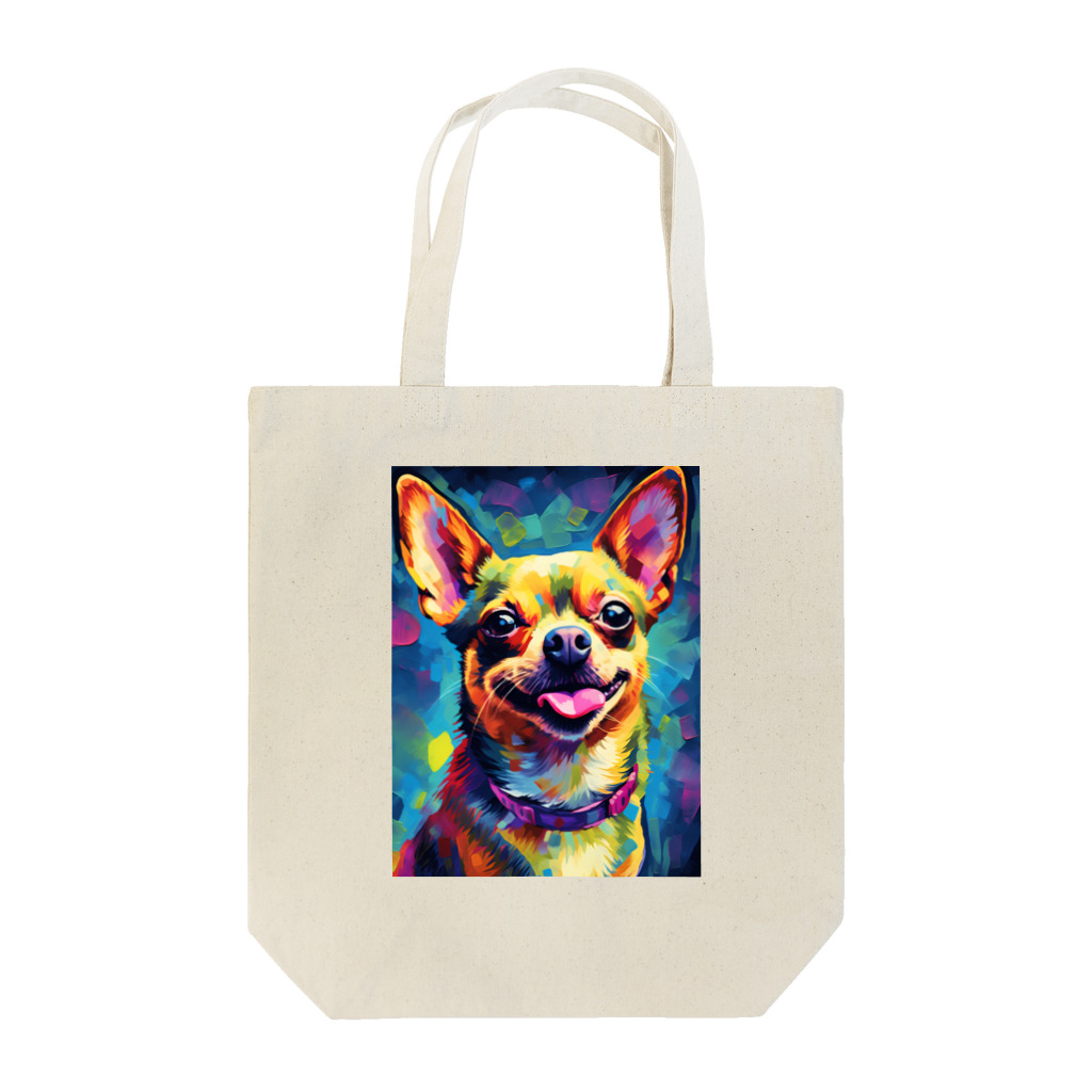 Nananas_webyasanのカラフルアートなチワワ犬 Tote Bag