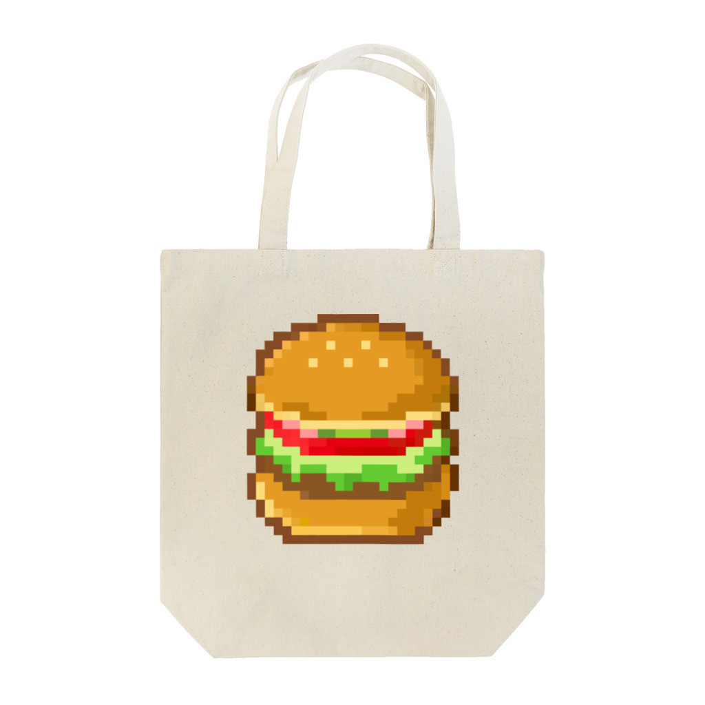 子供と動物のイラスト屋さん｜イラストグッズのお店のドット絵風・ハンバーガー Tote Bag