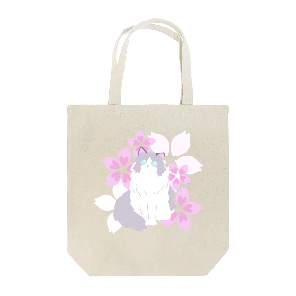 Kotetsu diary(SUZURI店)のラグドール×桜 Tote Bag