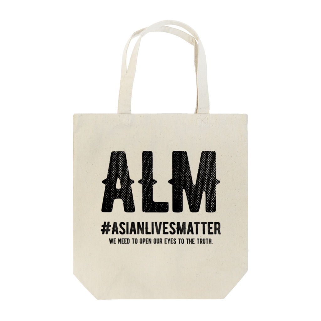 SANKAKU DESIGN STOREのAsian Lives Matter。 黒 トートバッグ