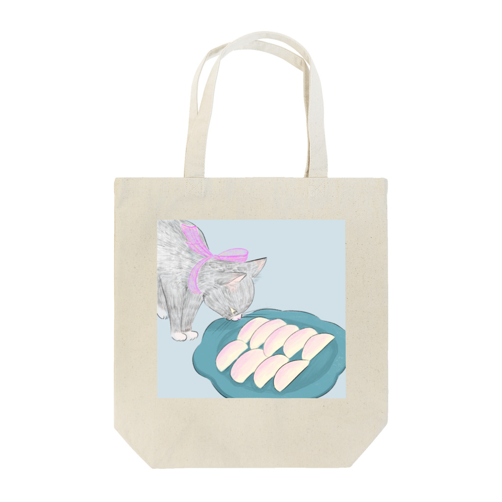 みやうちまいの桃つまみぐいにゃんこ Tote Bag