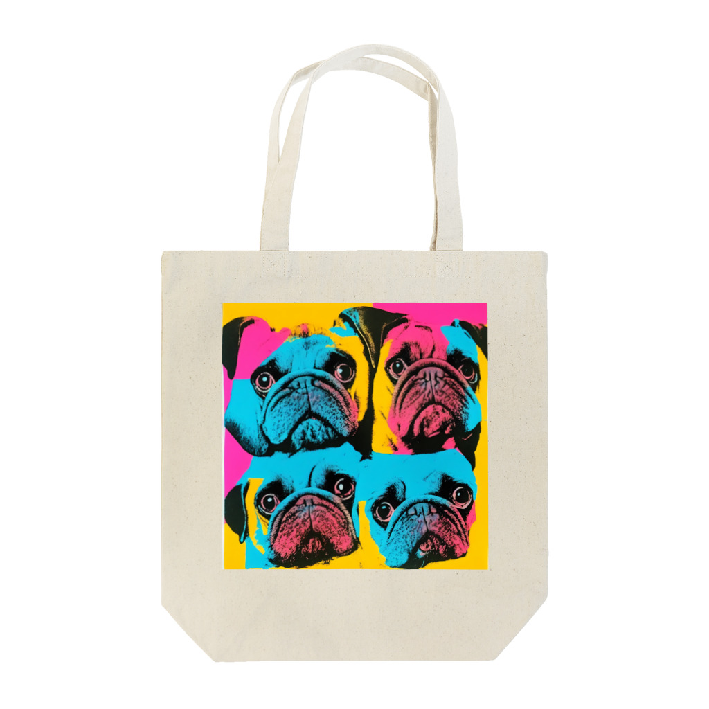 TakashiSのsurprised face pug トートバッグ