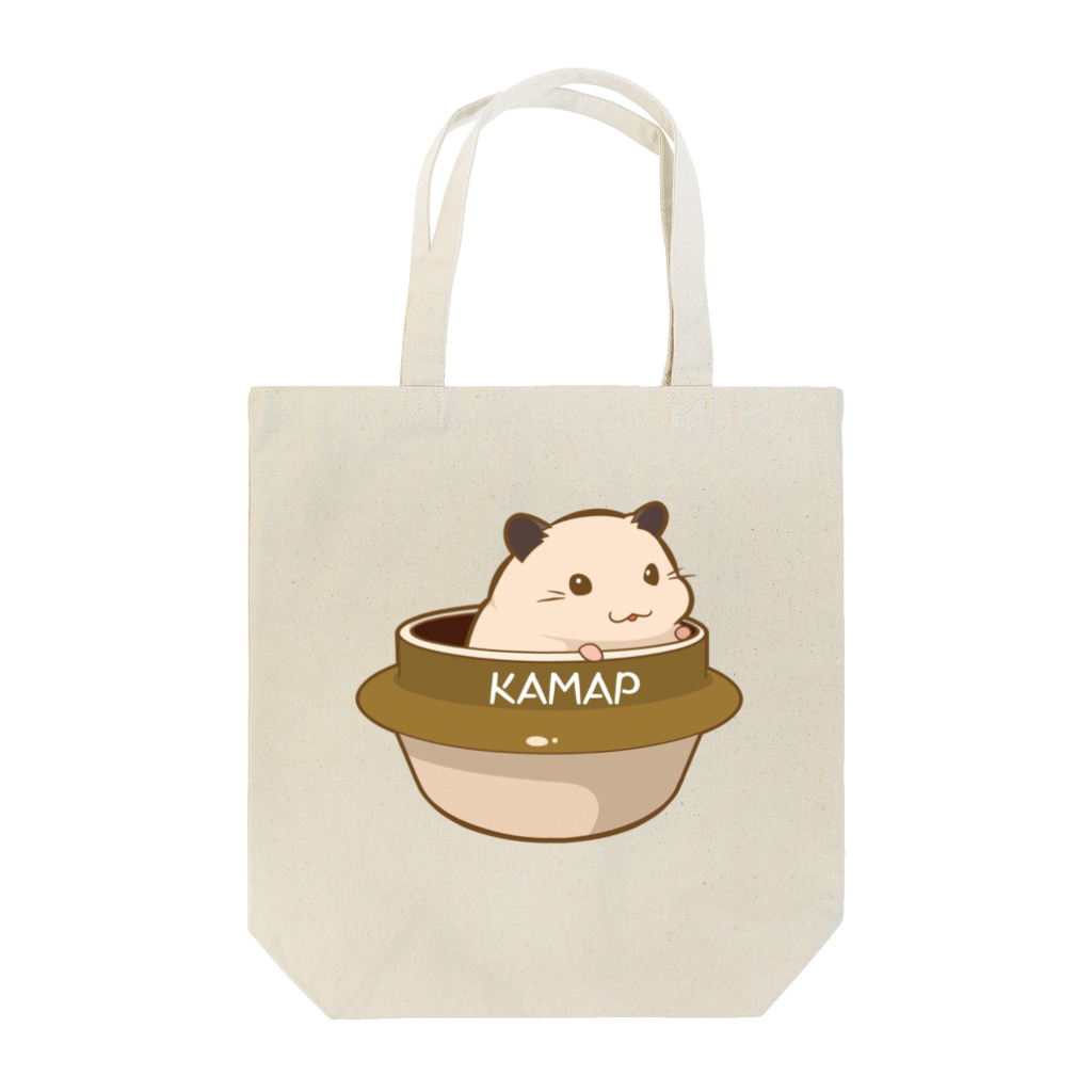 KAMAP ＆ Ricaの【KAMAP】釜タク乗りのキンクマくん トートバッグ