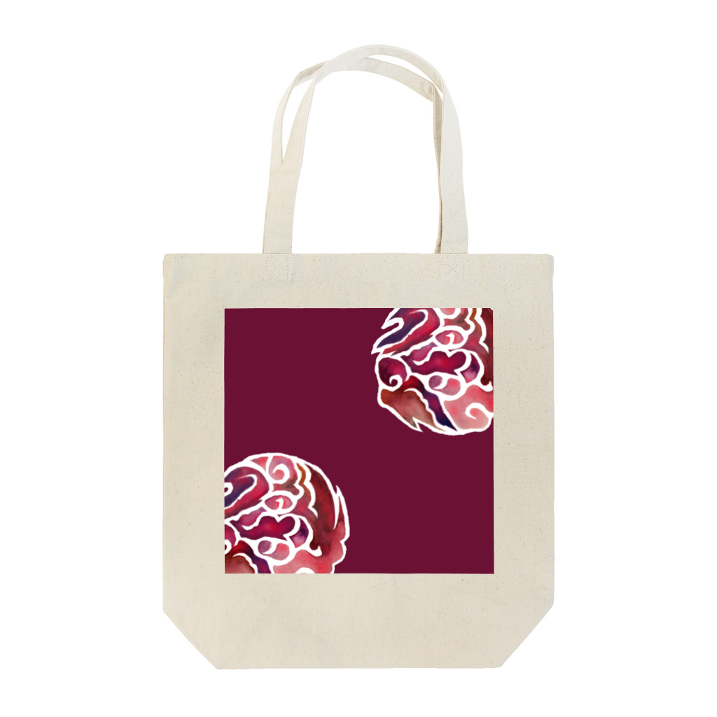 WAMI ARTの雲隠れ赤(赤地) Tote Bag