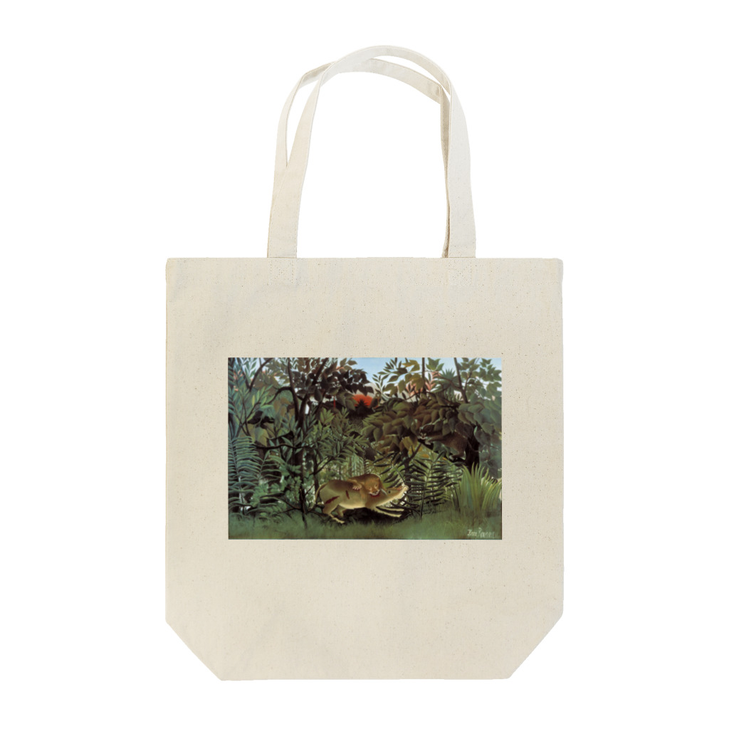 世界美術商店の飢えたライオン / The Hungry Lion Throws Itself on the Antelope Tote Bag