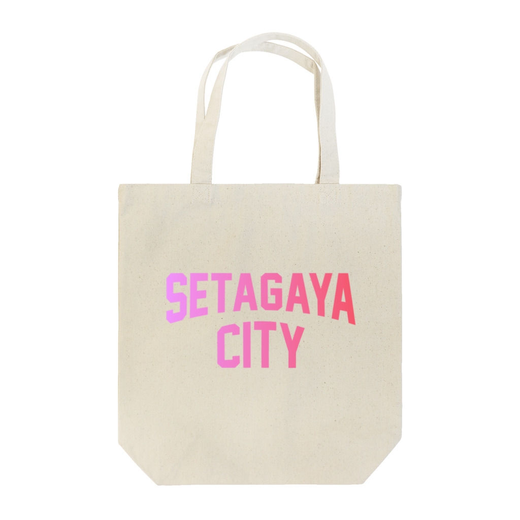 JIMOTOE Wear Local Japanの世田谷区 SETAGAYA CITY ロゴピンク Tote Bag