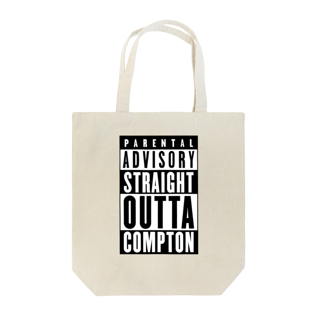 DRIPPEDのPARENTAL ADVISORY STRAIGHT OUTTA COMPTON-ペアレンタル・アドバイザリー・ストレイト・アウタ・コンプトン- ボックスロゴ Tote Bag