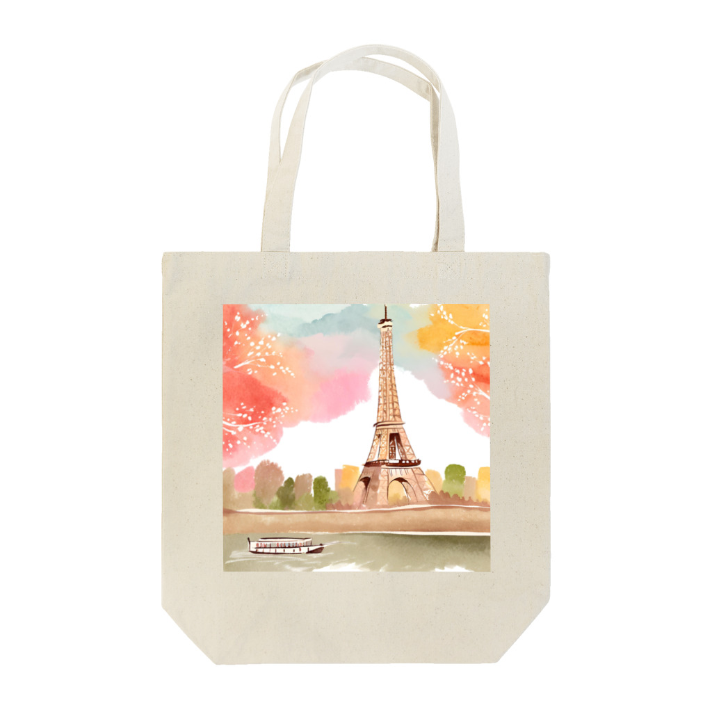 tyu-ripuのparis spring Tote Bag