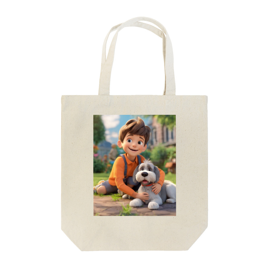 ワンダーワールド・ワンストップの男の子と愛らしいシュナウザー・ドッグ Tote Bag