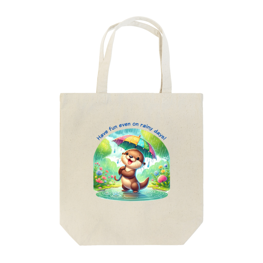 dreamy-designの雨の日のお散歩　カワウソくん Tote Bag