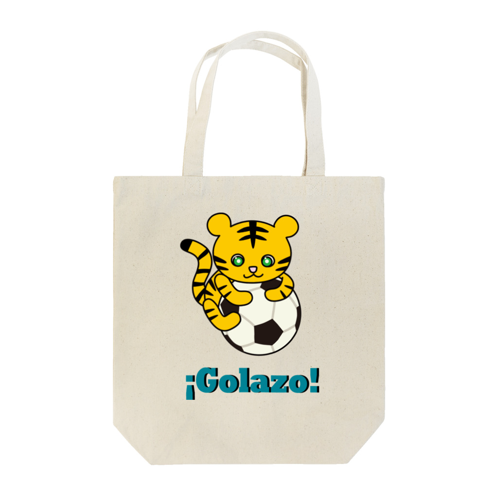 森のどうぶつサッカーshopのストライカーのトラ Tote Bag