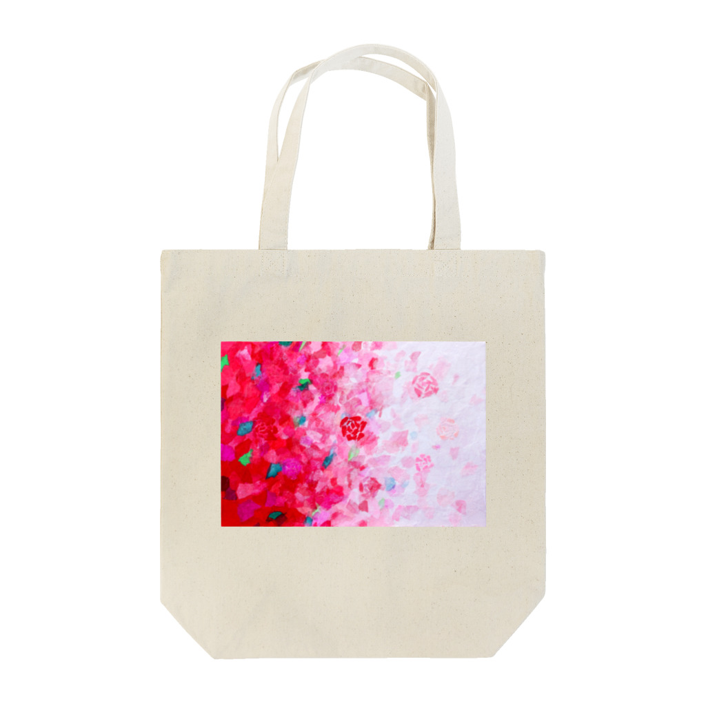 Nattsu.のアートショップのAroma -rose-  バラ・ローズ　半紙コラージュ Tote Bag