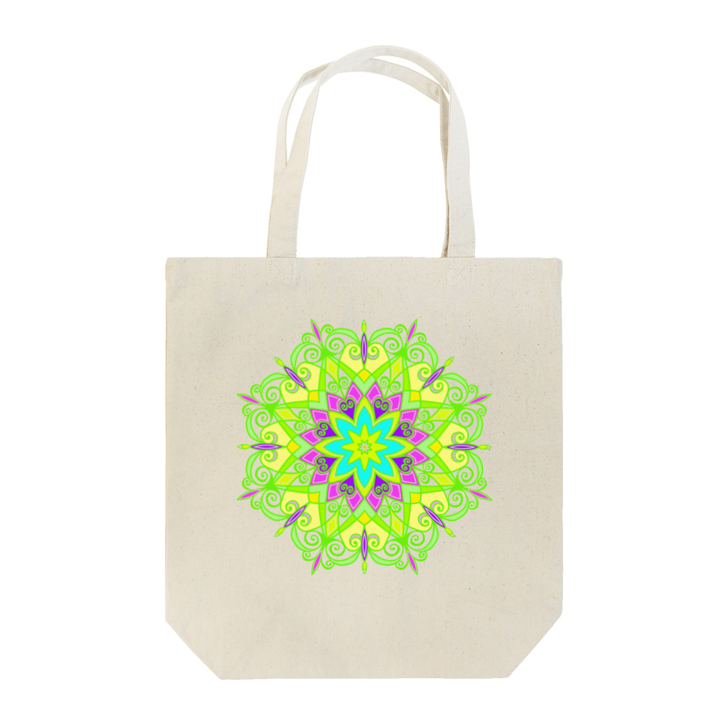 sanasanaのグリーンとパープルの不思議なお花 Tote Bag