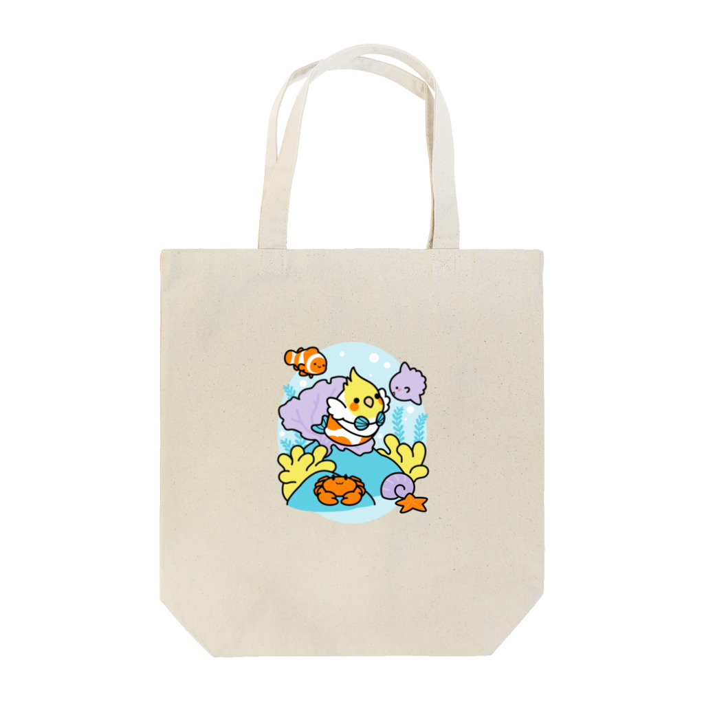 Cody the LovebirdのChubby Bird サンゴ礁を守ろう！　オカメインコと海のお友達 Tote Bag