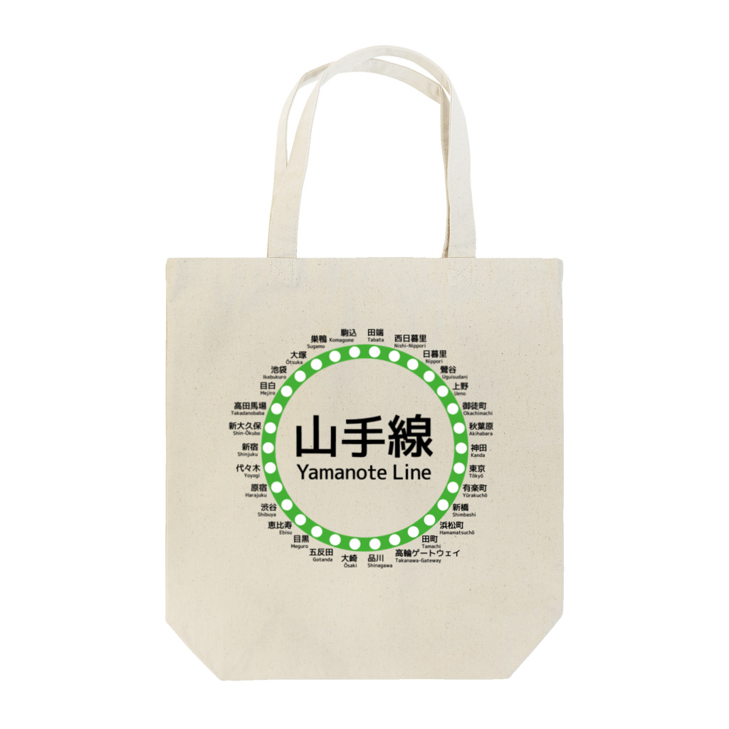 DRIPPEDのJR山手線路線図 Tote Bag