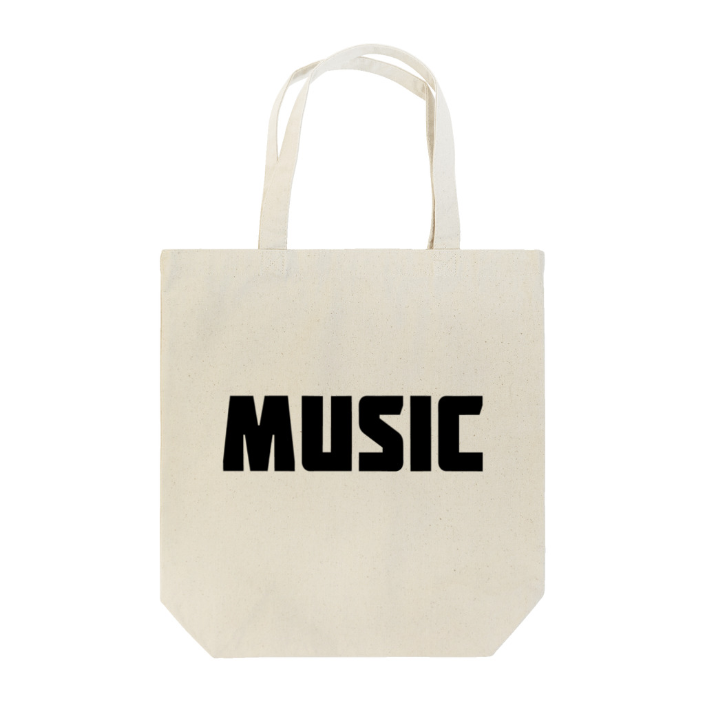 AliviostaのMusic ミュージック シンプルBIGロゴ ストリートファッション トートバッグ