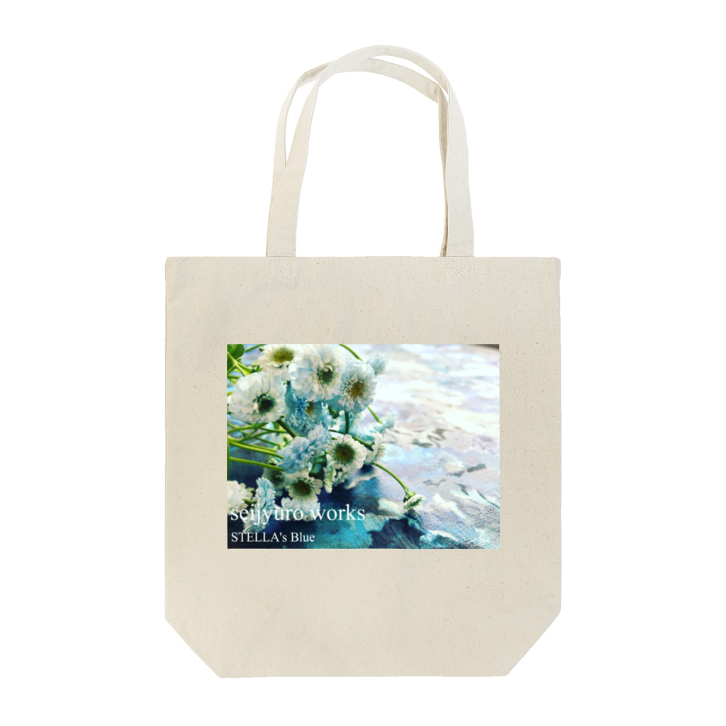 seijyuro worksのStella blue × Flower Tote Bag