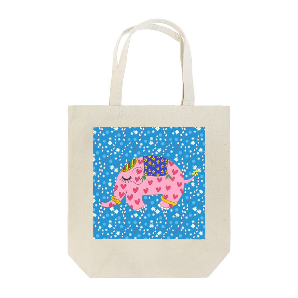 ピンクの象の幸福を呼ぶピンクの象 Tote Bag