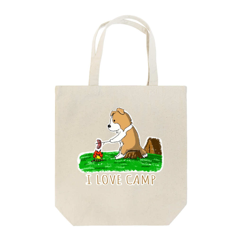 Kazunari0420のI Love Camp （ボーダーコリー　レッド） Tote Bag