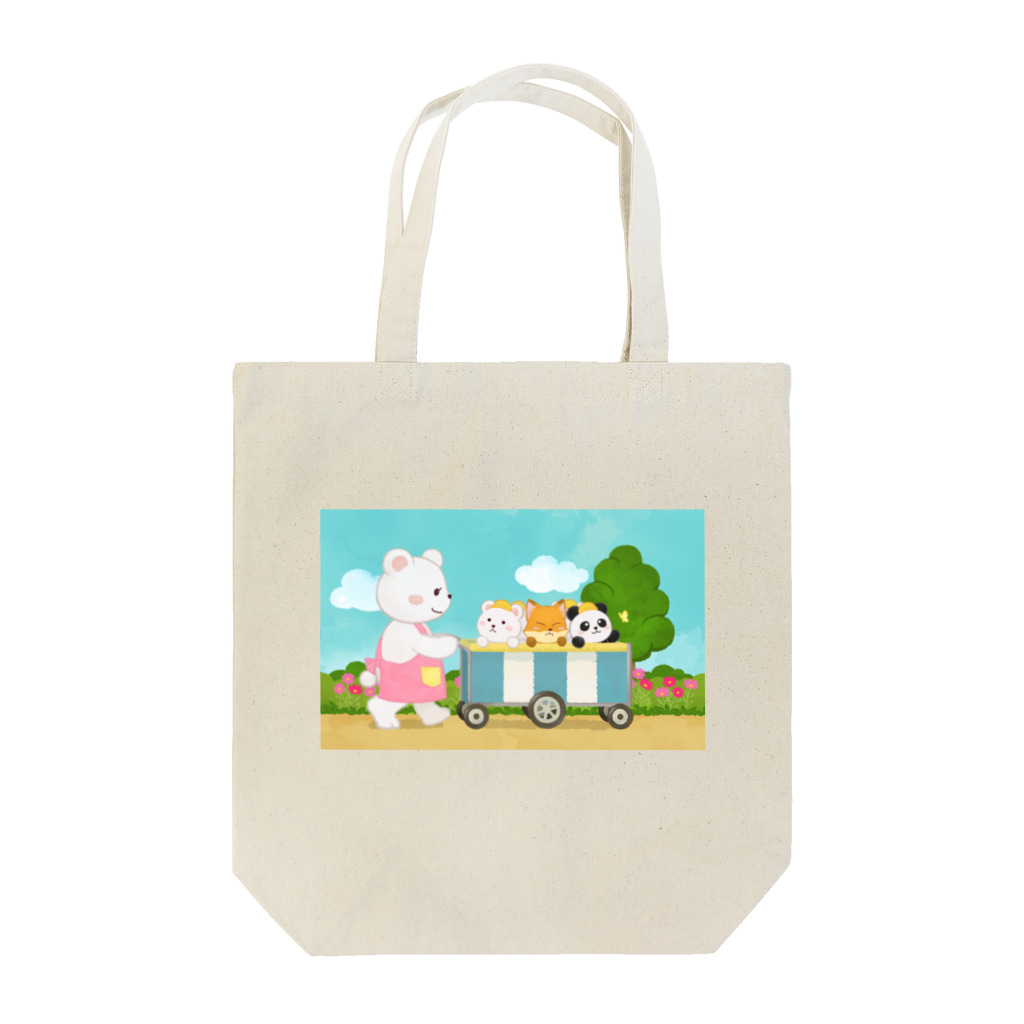 アプリコワークスのくまちゃん・みんなでお散歩 Tote Bag