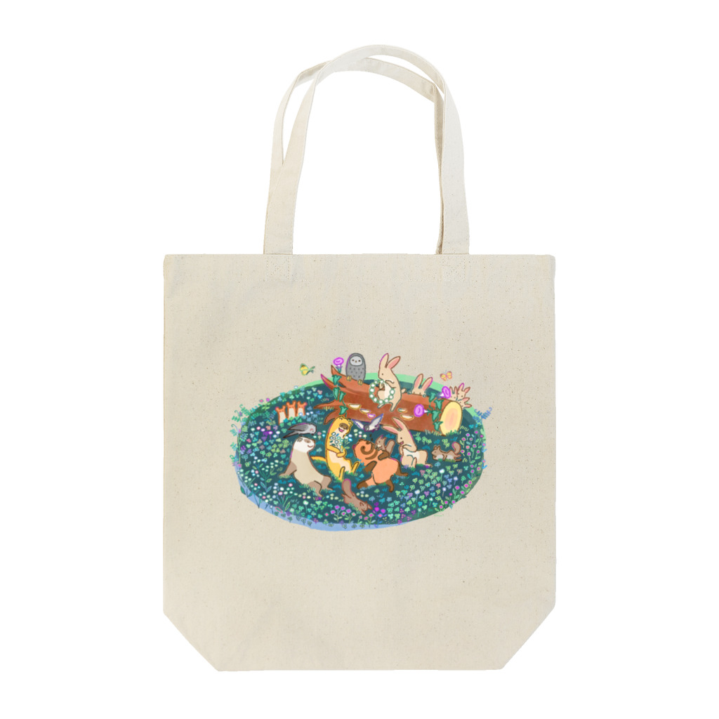 イケガメ シノの草の上の動物達 Tote Bag