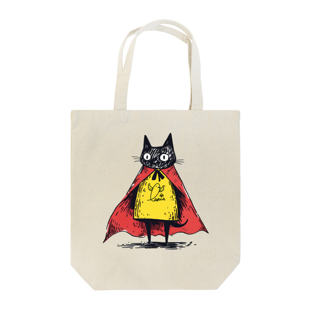 Lapis SHOPの黒猫ヒーロー Tote Bag