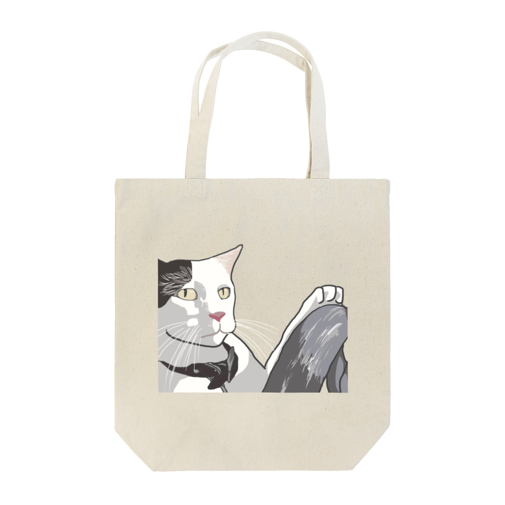 手書きイラストで猫ミームの運転する猫 Tote Bag