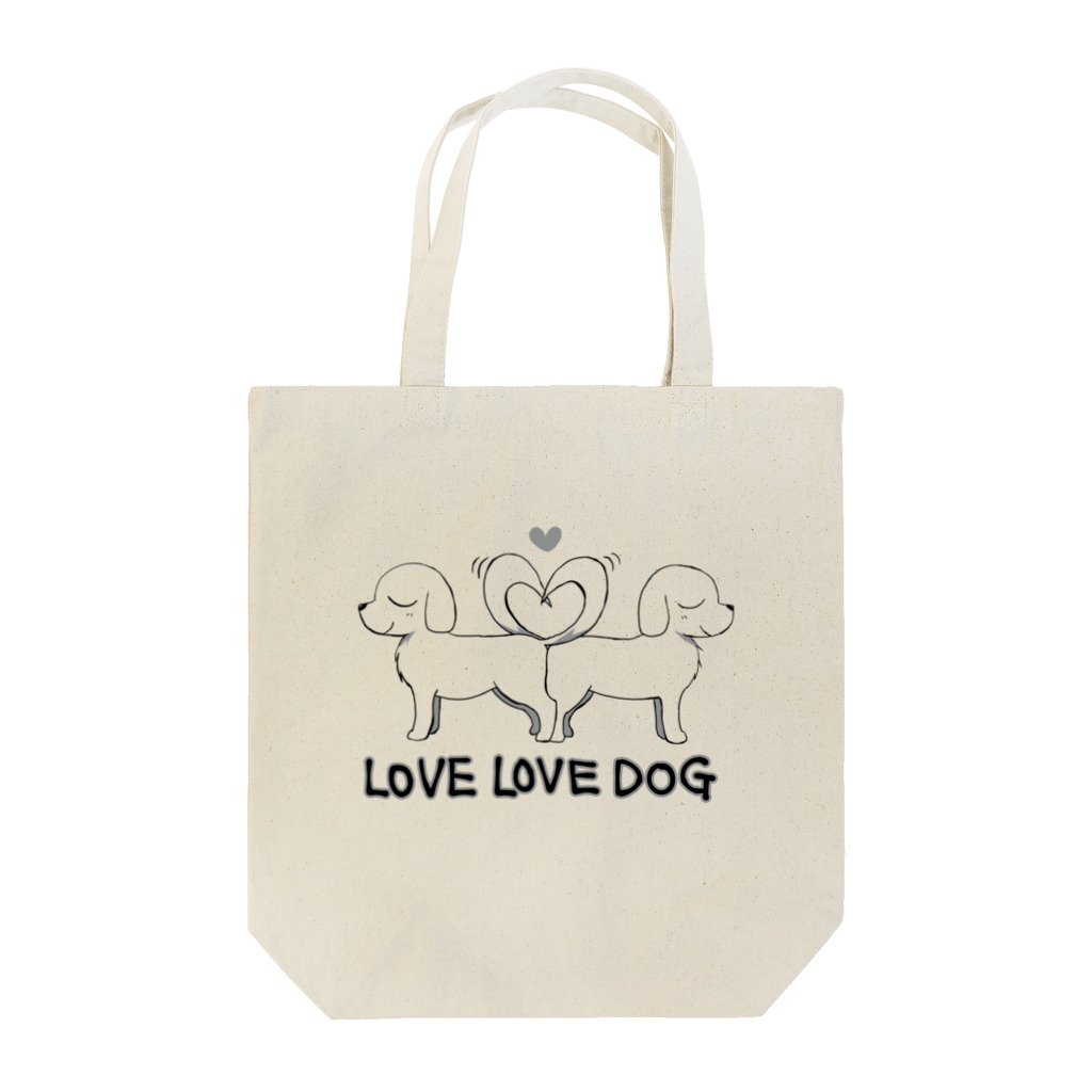 きょううんRRR・SUZURI支店のLOVE LOVE DOG トートバッグ
