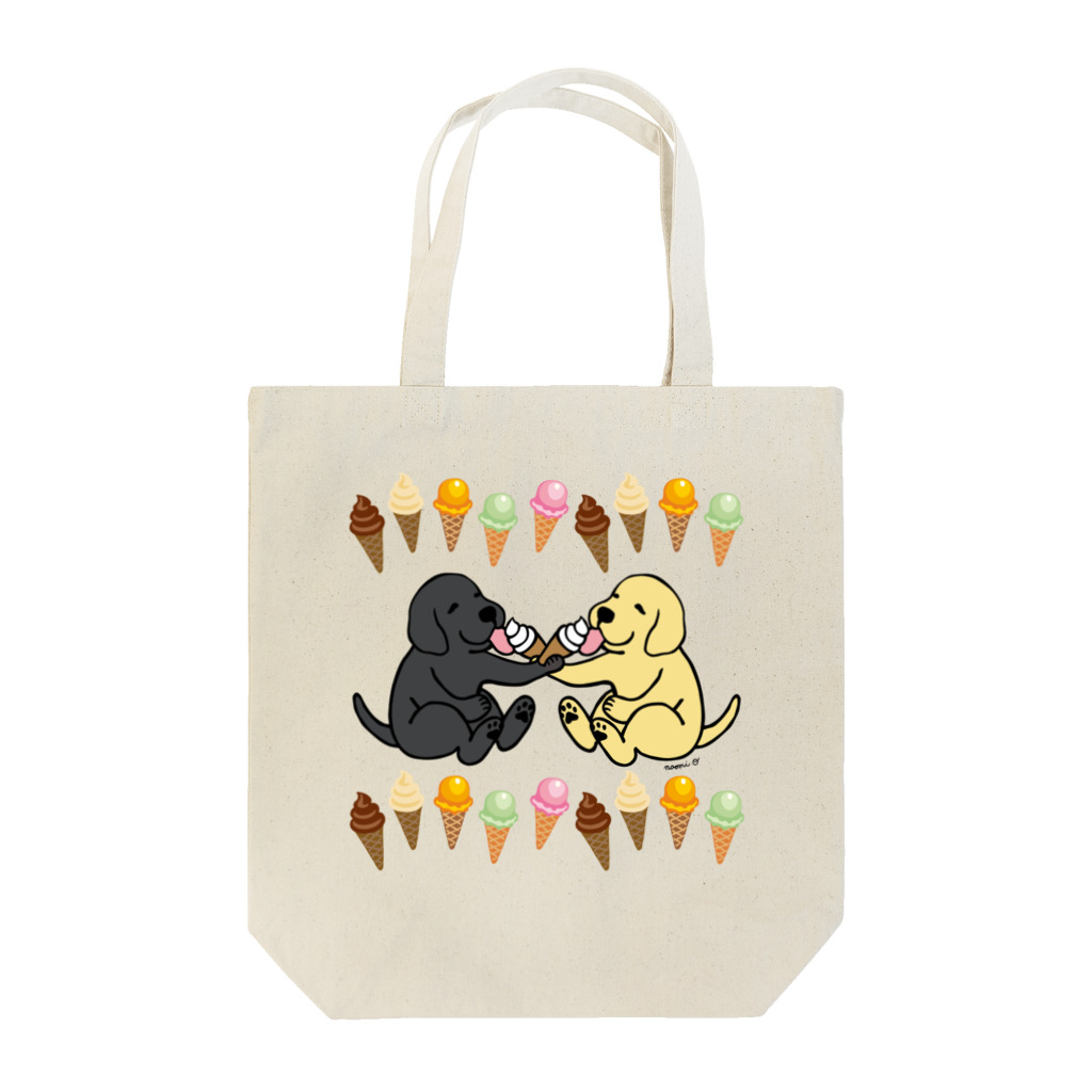 ハッピー・ラブラドールズのラブラドールフレンズ Tote Bag