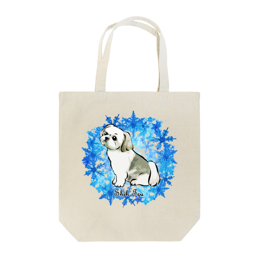 犬グッズの店しえるぶるーの冬のリース　雪の結晶　シーズー Tote Bag