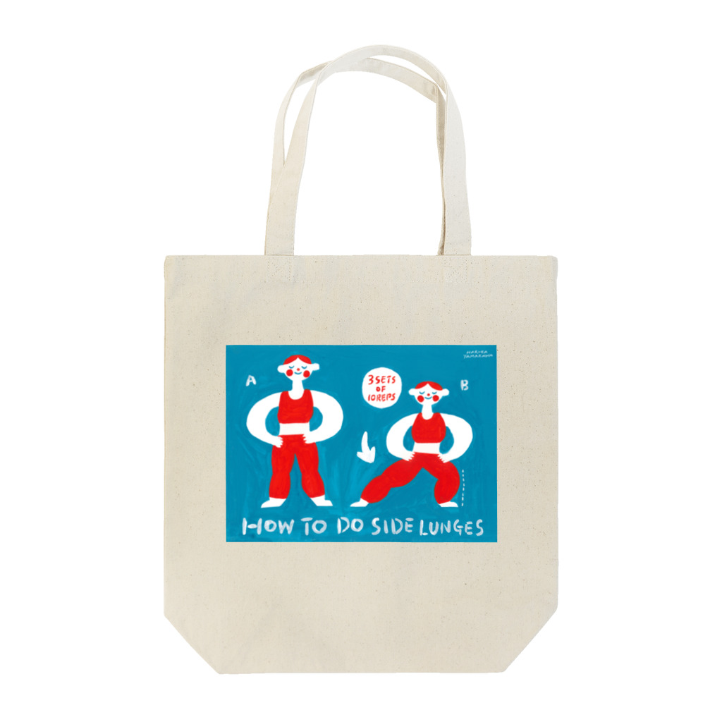 YA MARKETのHow to do side lunges Tote Bag