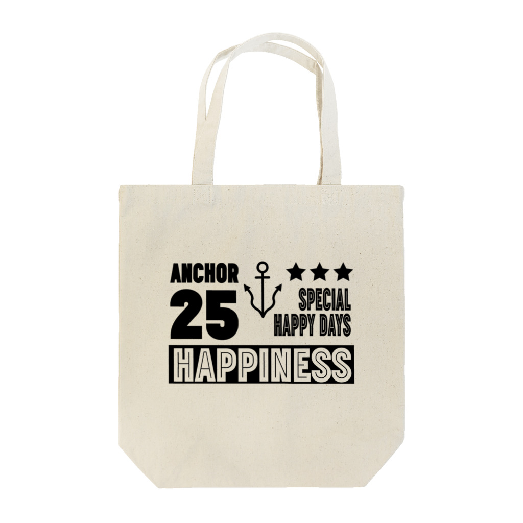 red smileのHappinessイカリマーク（黒） Tote Bag