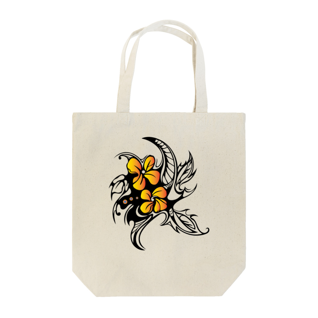 Tribal 70 Designのトライバル【花】 Tote Bag