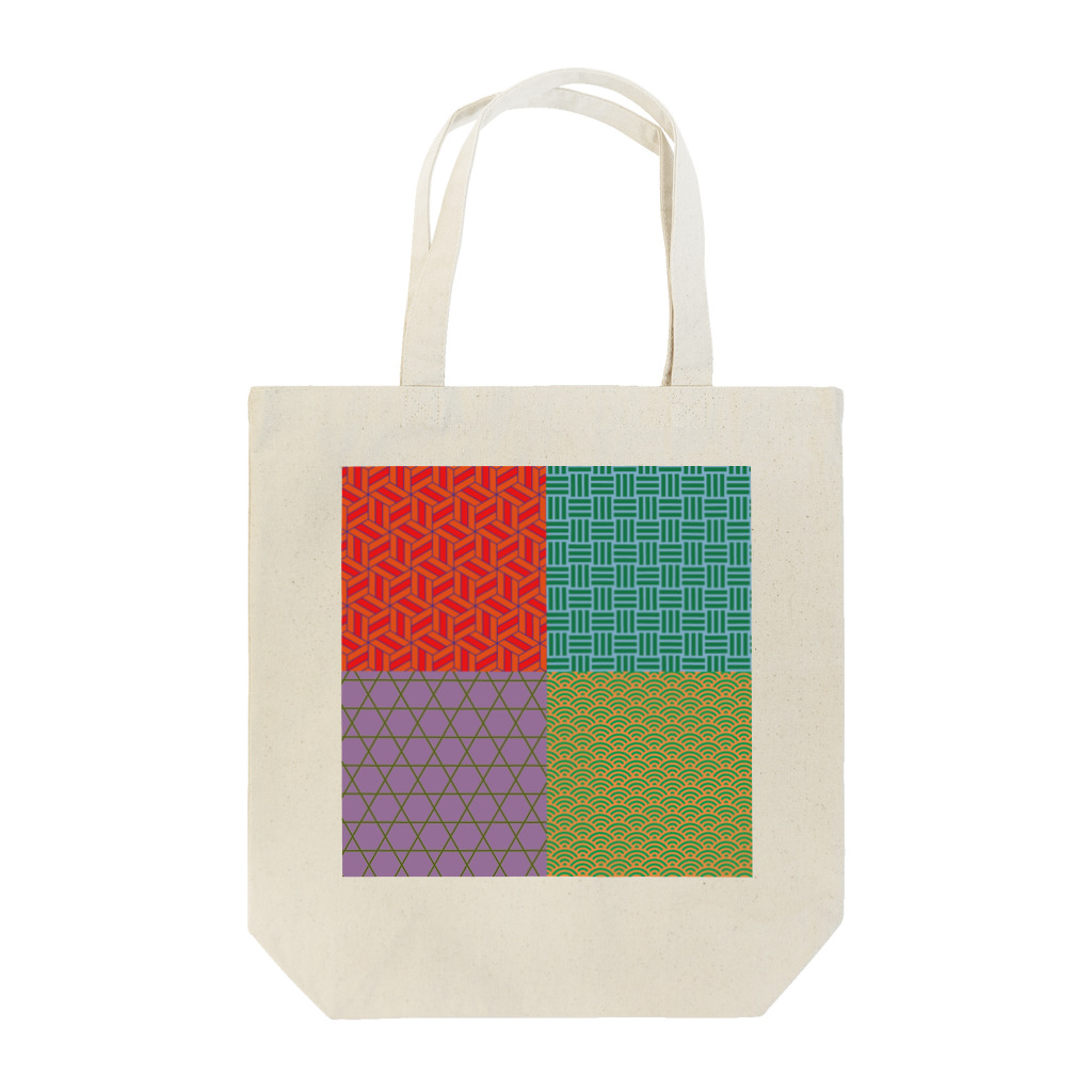 Musashi和柄Shop 【Japanese pattern】の和柄4種トートバッグ Tote Bag