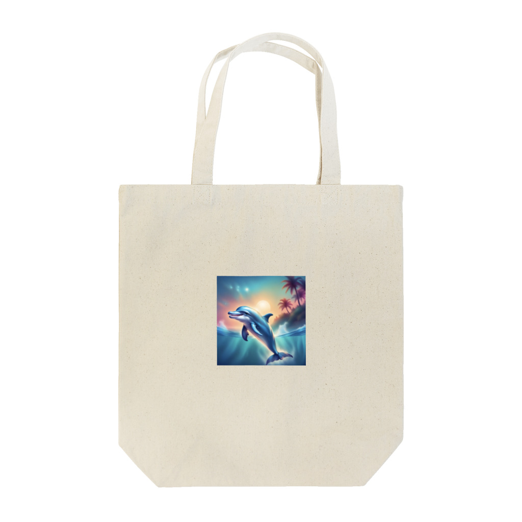 syuko5の水面を跳ねるイルカ Tote Bag