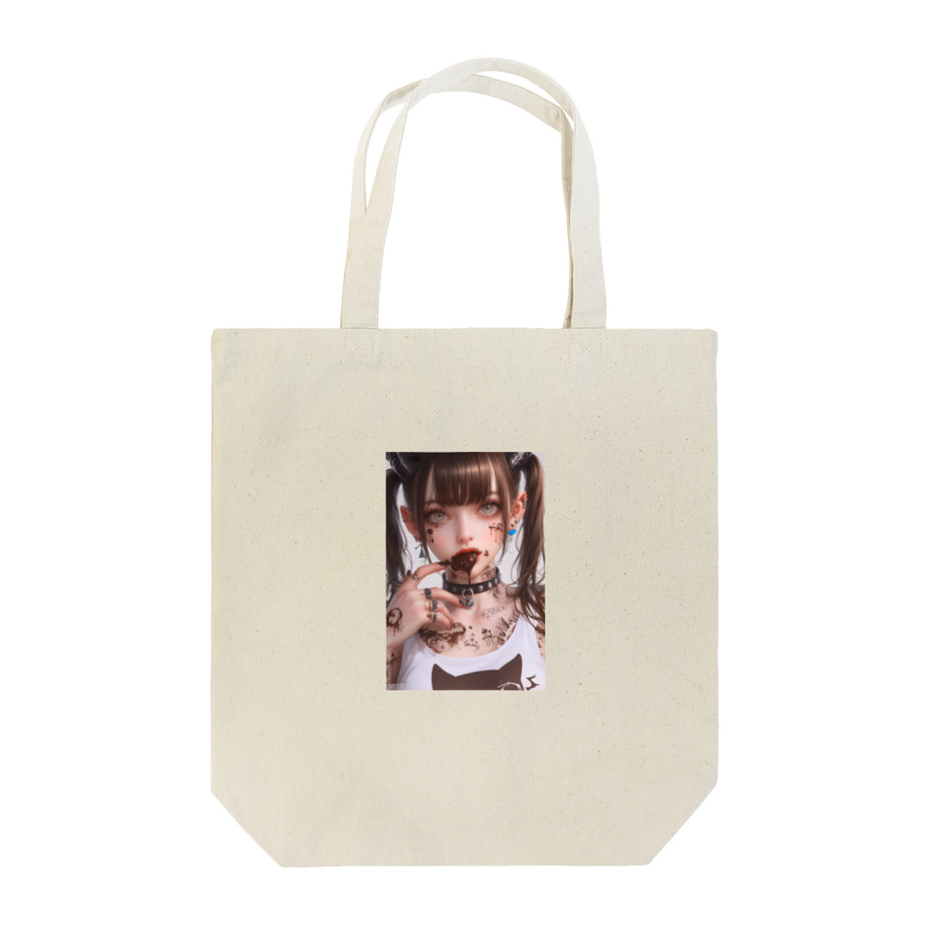 KAMIBUKROのチョコを食べるメイド美女 Tote Bag