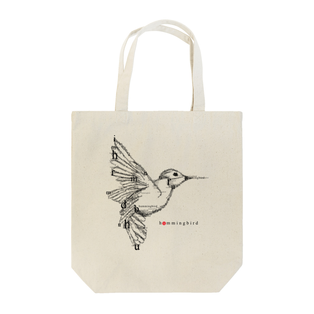 t-shirts-cafeのフォントイラストレーション『hummingbird（ハミングバード・ハチドリ）』 Tote Bag