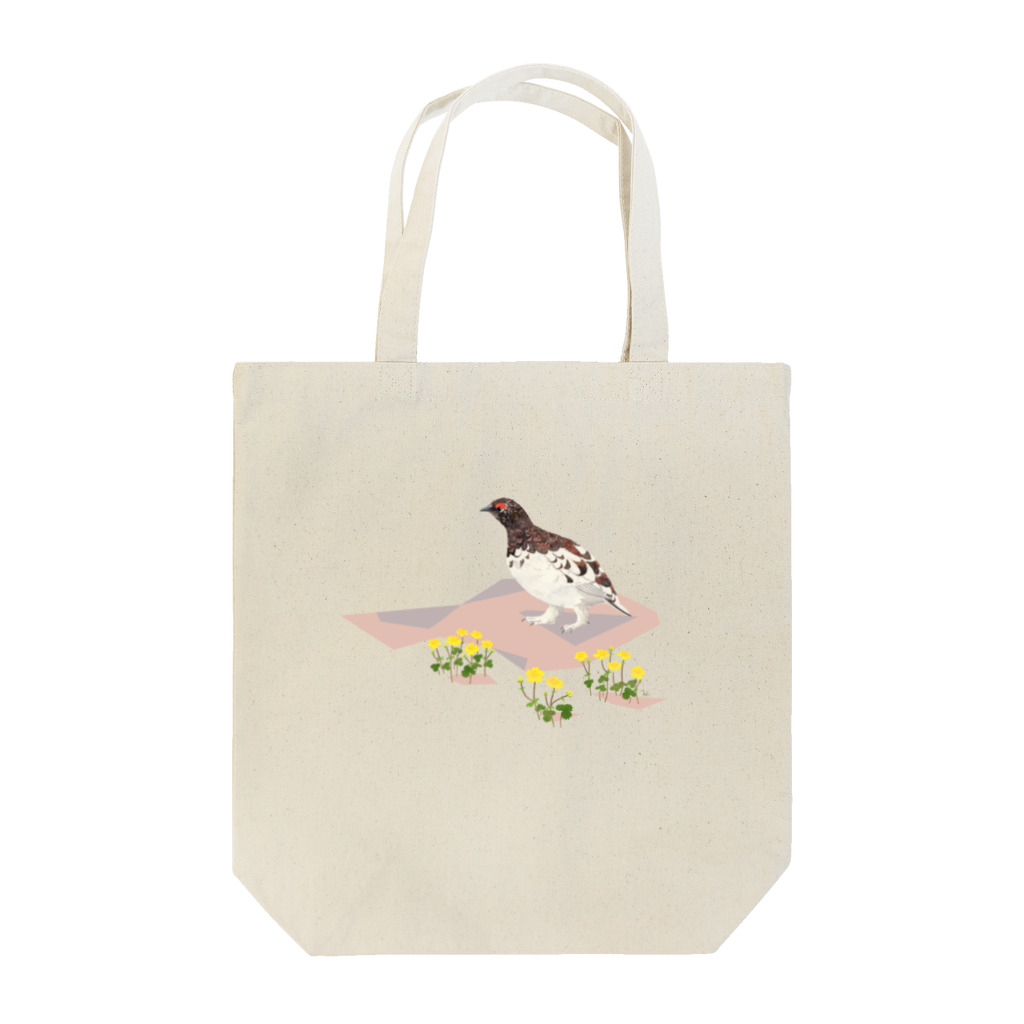 piro piro piccoloのライチョウ♂とミヤマキンバイ Tote Bag