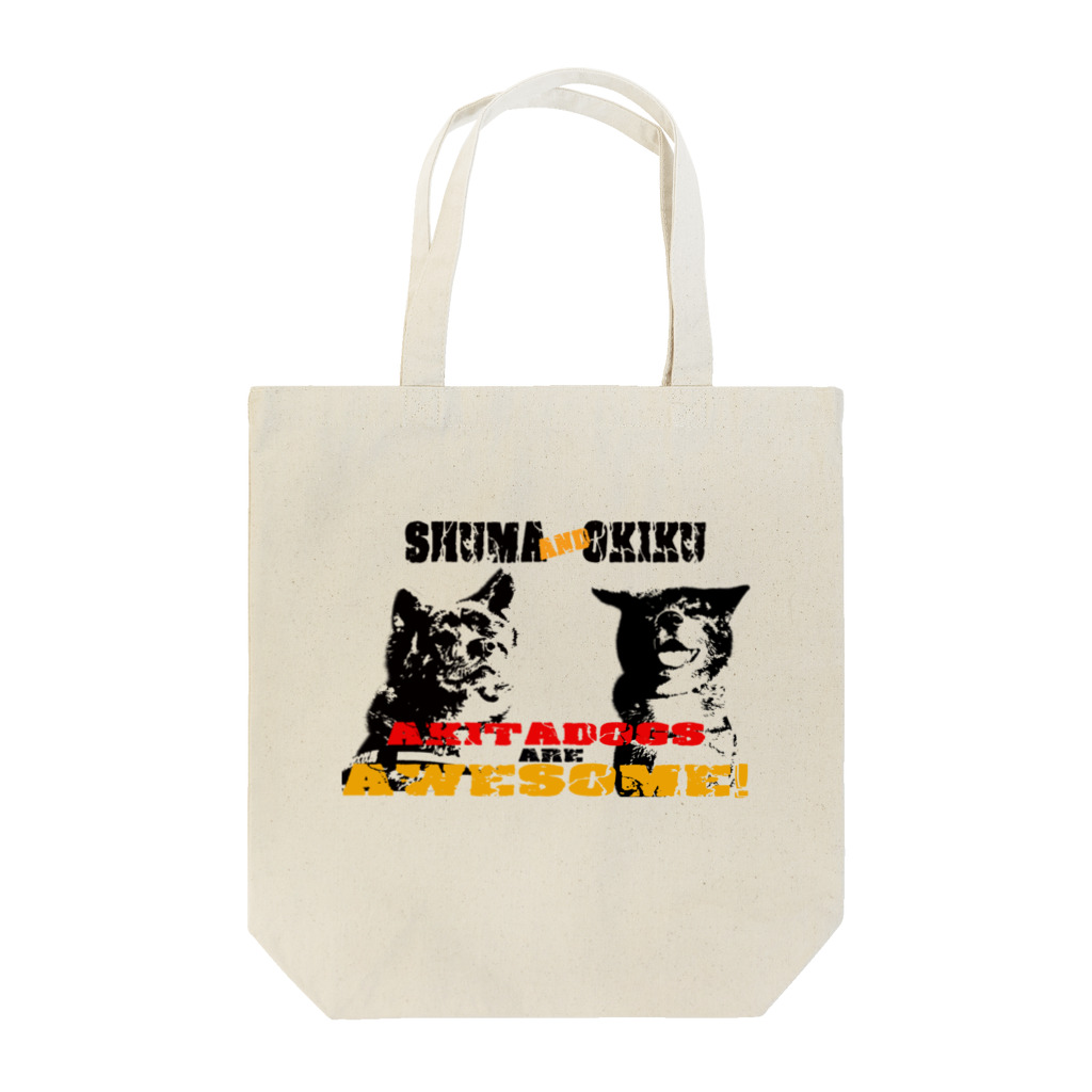 虎毛秋田犬・秋馬とお菊-Shuma and Okikuの秋馬とお菊ch.awesome Tote Bag