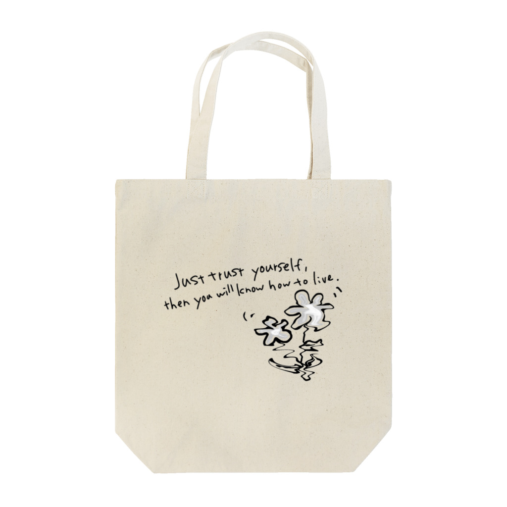 odan5の英文とぐにゃぐにゃお花 Tote Bag