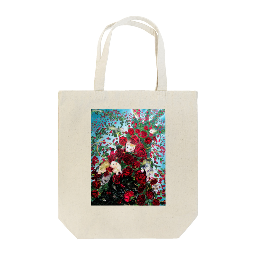 堀之内KMC久美子の薔薇の木とフェレット Tote Bag