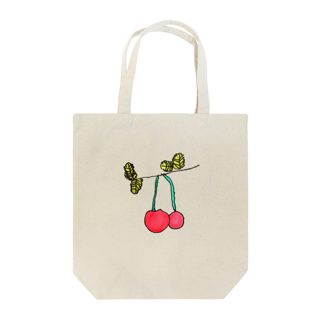 こどもおえかきのサクランボ（水彩画） Tote Bag