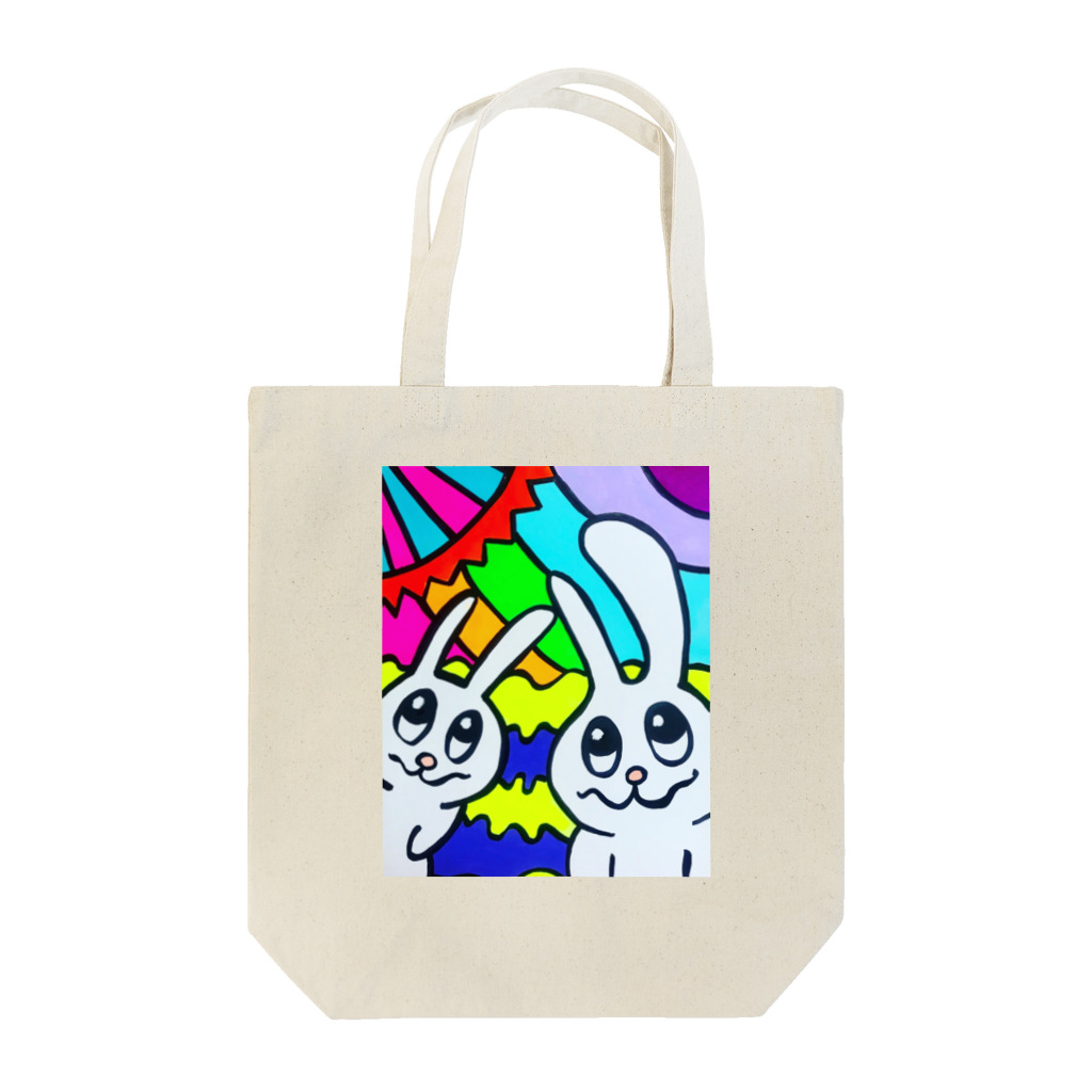 kura_shop🌈の虹うさぎカップル🌈🐇 Tote Bag