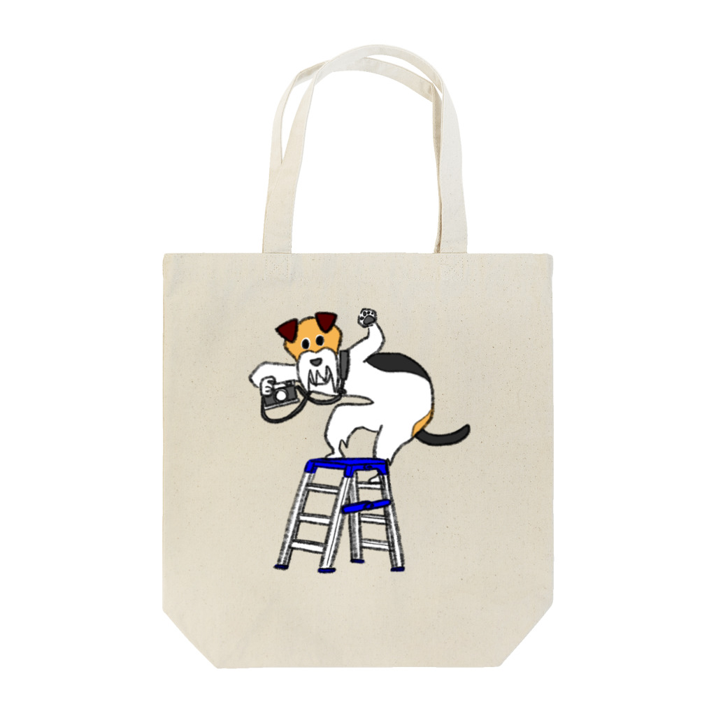 絵本作家・はまのゆかのワイアーフォックステリアとカメラ Tote Bag