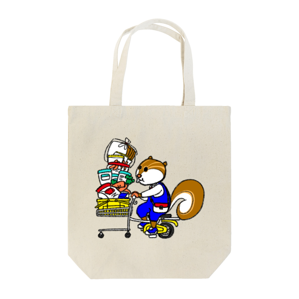 絵本作家・はまのゆかのリスのクルクル・お買い物 Tote Bag