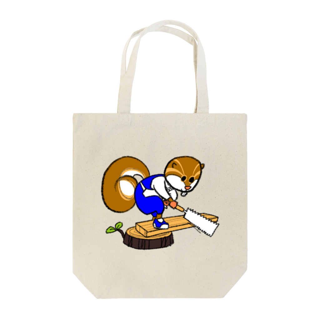 絵本作家・はまのゆかのリスのクルクル・木工 Tote Bag